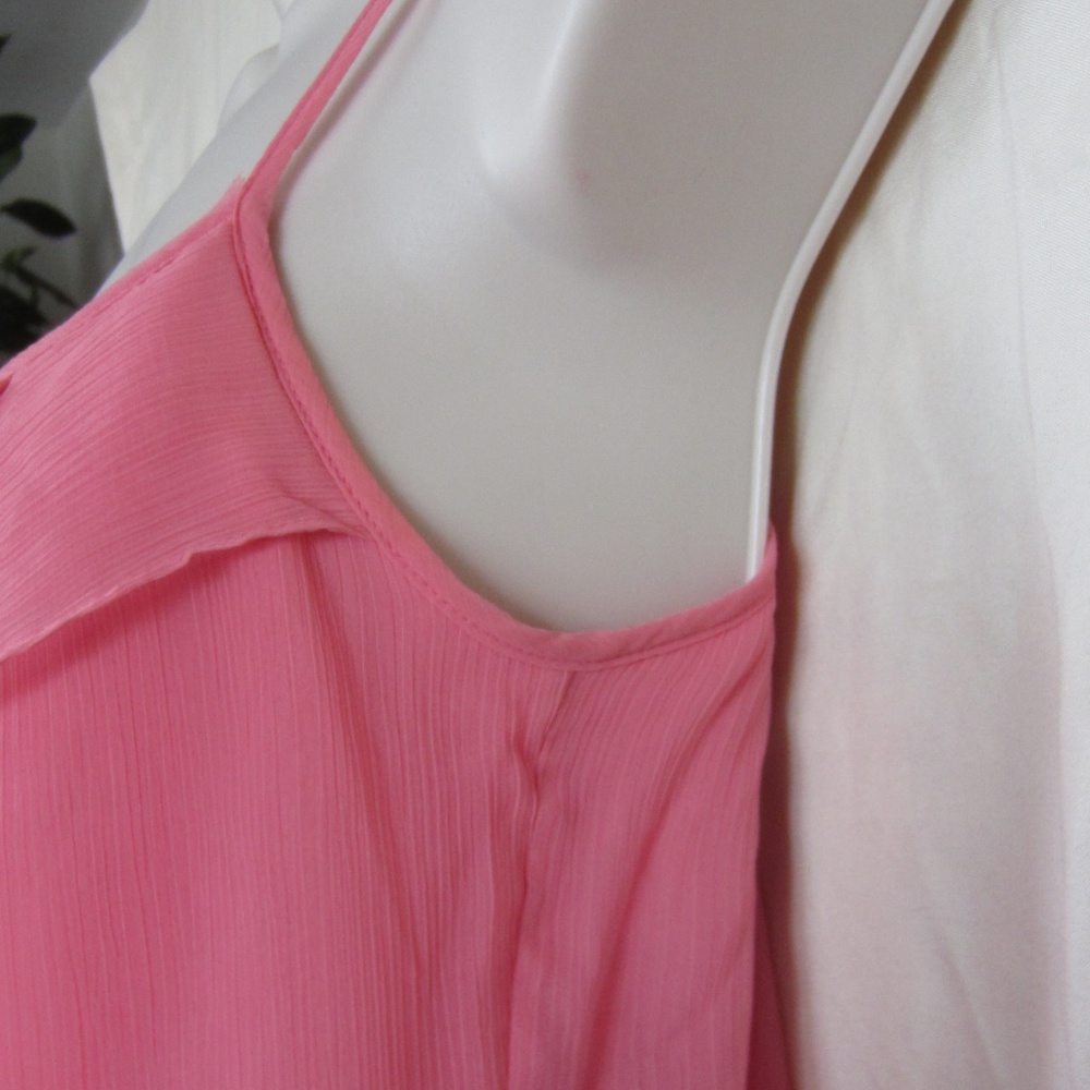 Pink Ruffle spaghetti strap blouse NY&Company, SM - Picture 3 of 8